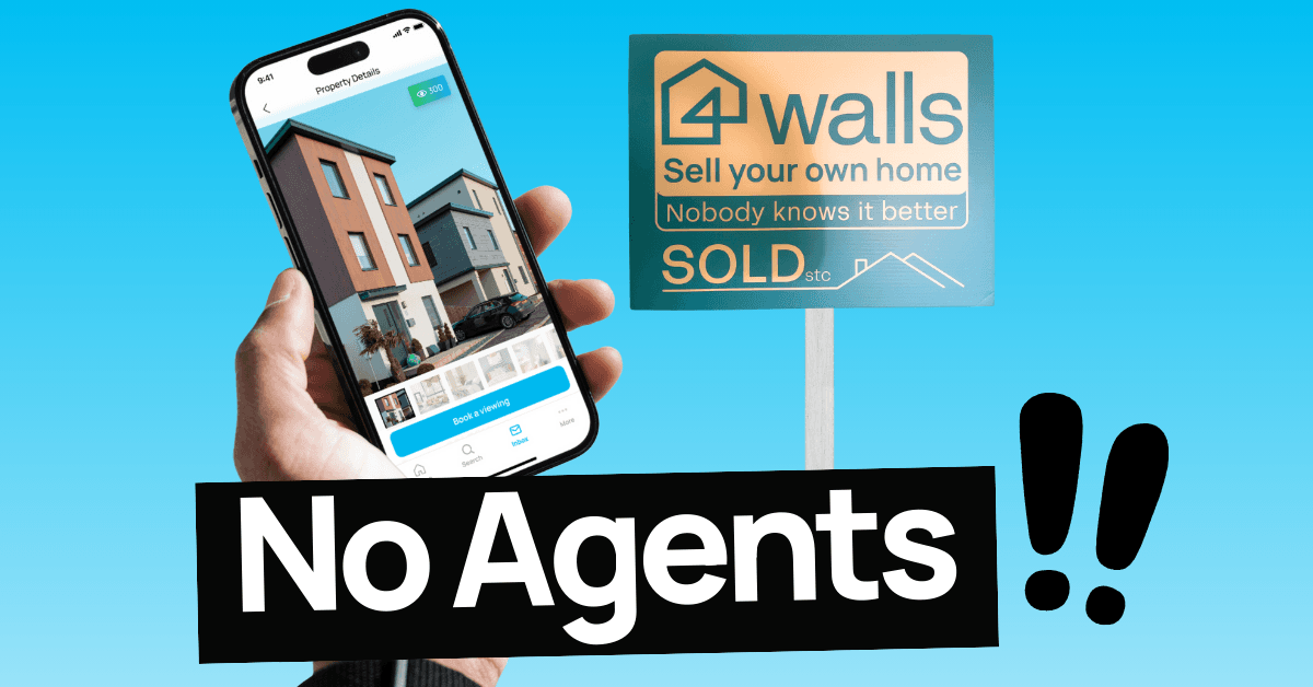 The 4walls estate agent sign and and app